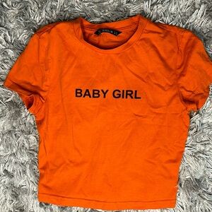 Orange Baby Girl Crop Top